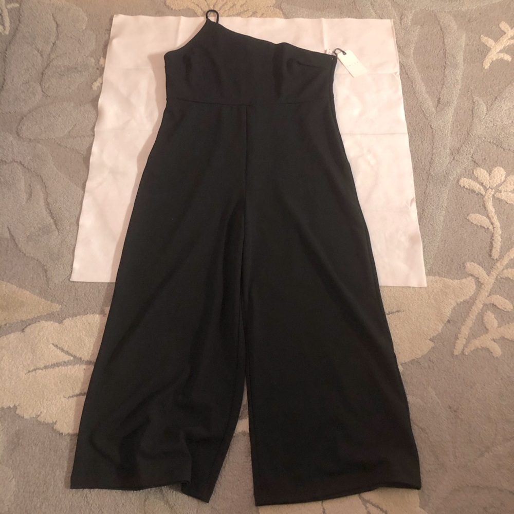Black one shoulder jumpsuit